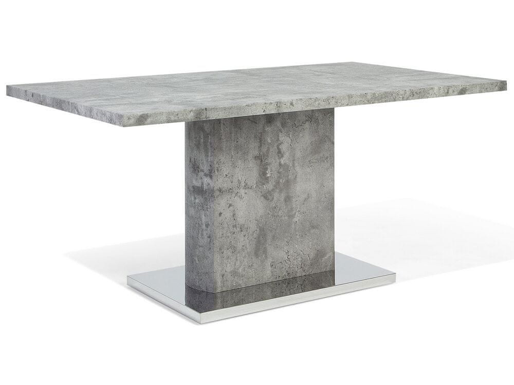 Beliani Jedálenský stôl s betónovým efektom 160 x 90 cm sivý PASADENA